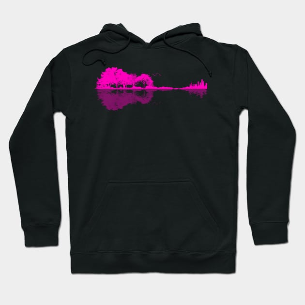 PINK Nature Guitar Hoodie by teesvira